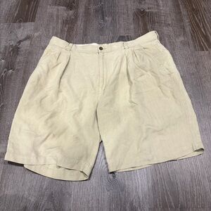 Tommy Bahama Tan Silk Pleated Shorts